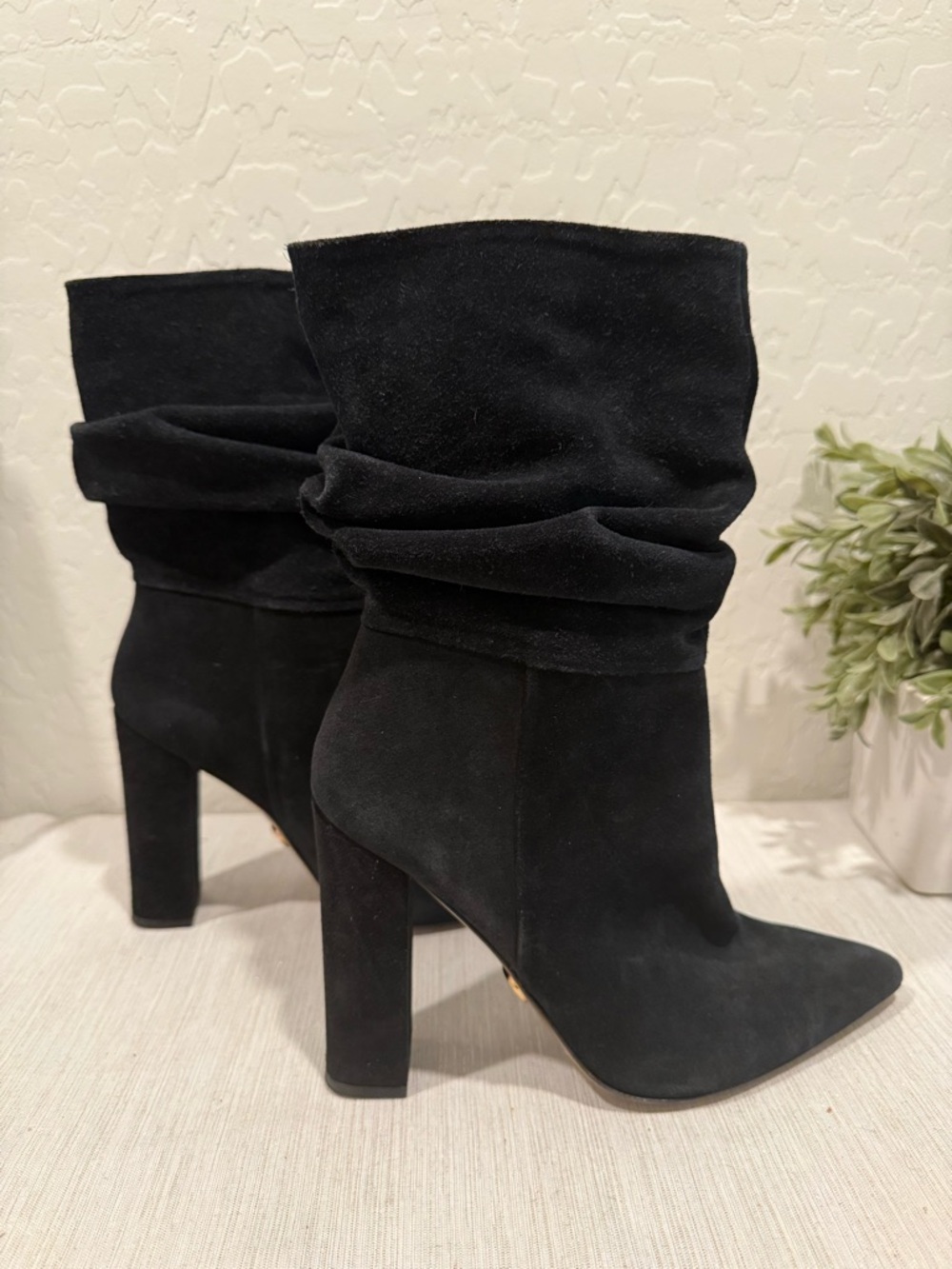 INGILIZ Antoaneta Black Suede Slouchy High-Heel Ankle Boots - EU 37/7 - Picture 4 of 10